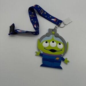 Disney Pixar Toy Story Pizza Planet Alien Space Design Lanyard ID & Charm holder